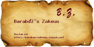 Barabás Zakeus névjegykártya